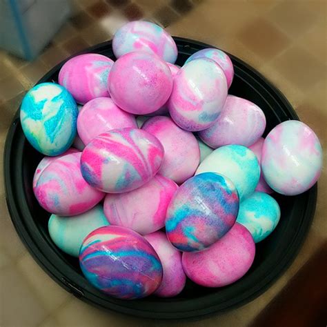 shaving cream dyed easter eggs crafty morning