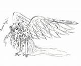 Angel Fallen Coloring Draw Angels Deviantart 64kb 494px Drawings sketch template