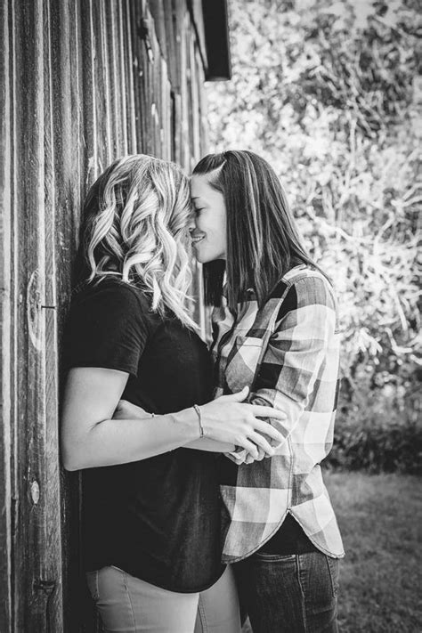 outdoor rustic wisconsin lesbian engagement shoot in 2020 lesbian