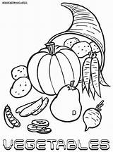 Vegetables Coloring Pages Print Colorings Food sketch template