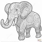 Coloring Zentangle Mandala Elephant Pages Printable Ethnic Animal Adult Elefante Adults Animals Colouring Supercoloring Mandalas Color Lion Colorear Para Getcolorings sketch template