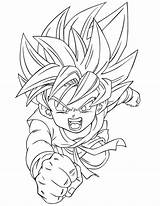 Coloring Dragon Ball Goku Pages Super Saiyan Printable Comments sketch template