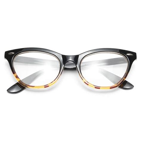 emma gradient frame cat eye clear glasses black tortoise 1029 8