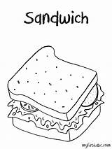 Sandwich Coloring Menu Lunch Pages Kids Colouring Printable Template Getdrawings Getcolorings Color Sketch Colorings sketch template