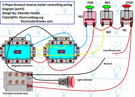 reverse  motor control circuit diagram   phase motor