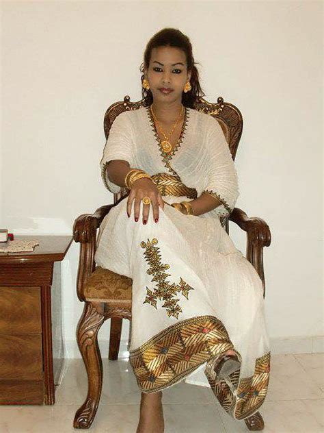 habesha traditional dress made from saba fabric with