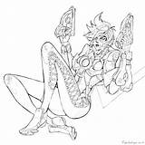 Overwatch Tracer Lineart sketch template