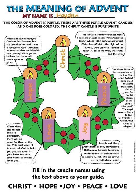 advent wreath meaning printable  updated version