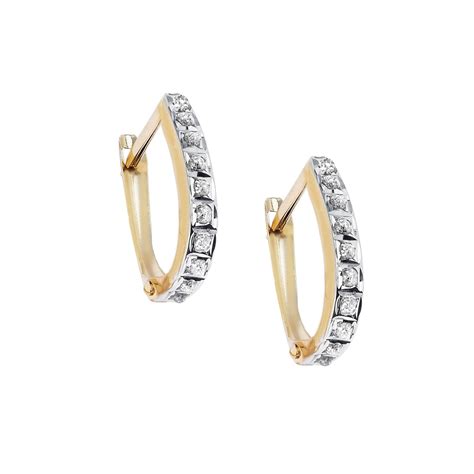 gold diamond fascination  hoop earrings