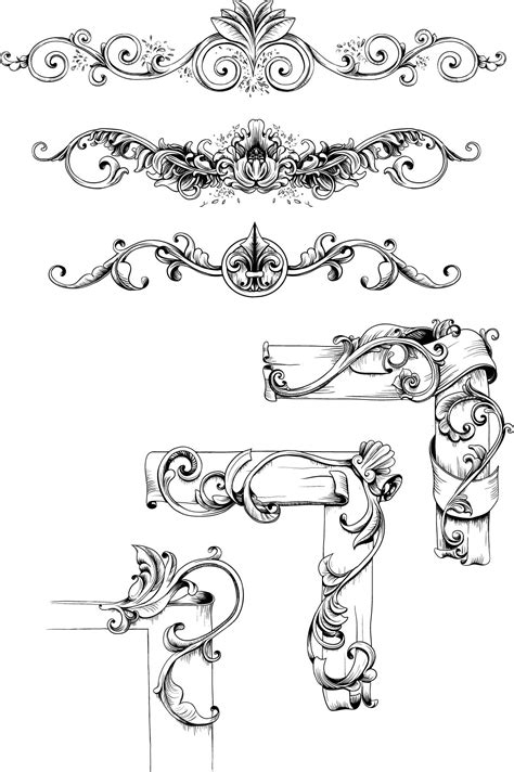 vintage decorative elements set vector