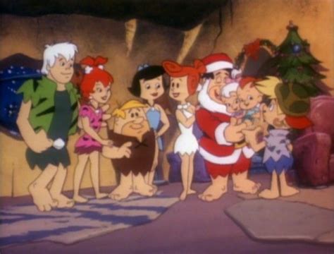 The Flintstones And Rubbles At Christmas Christmas Cartoons