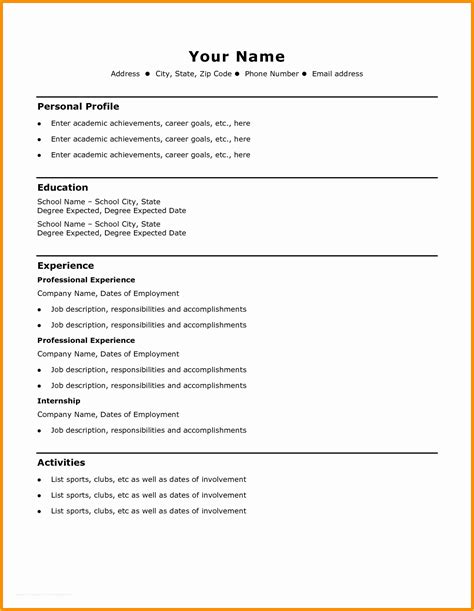 resume builder template  microsoft word   college student