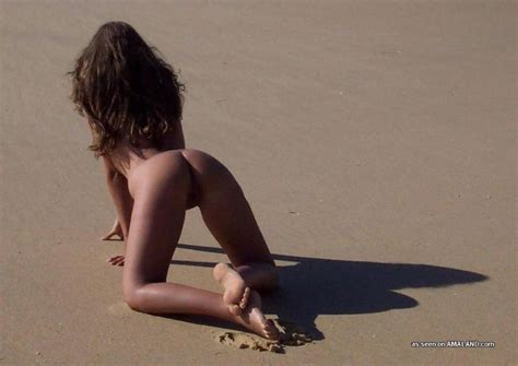 hot ass sexy french teen posing nude at the beach