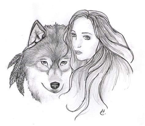 lady and the wolf deer wolf deviantart background stone lady rock