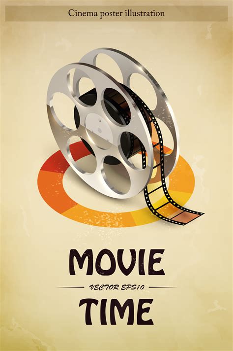 cinema poster illustration  vector art  vecteezy