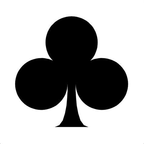 simple club symbol  suits playing cards deck pack lucky game euchre poker cut sign image