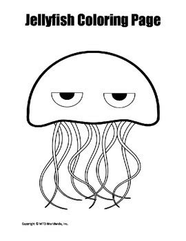 printable jellyfish coloring page worksheet  lesson machine tpt