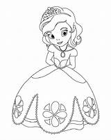 Sofia Coloring First Princes Pages Kids Simple Characters sketch template