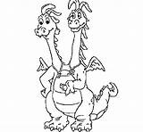 Dragon Headed Two Coloring Pages Tales Characters Book Danilo Colored Print Coloringcrew Coloriage Printable Dragons Tete Coloriages Drawing Color Kids sketch template
