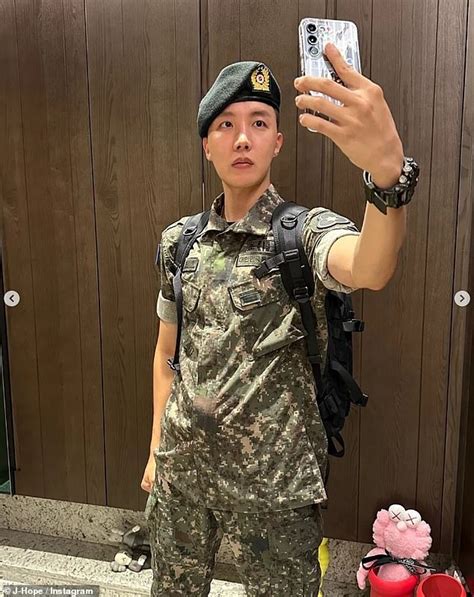 Bts Star J Hope Shares New Snaps Wearing His Military Uniform After