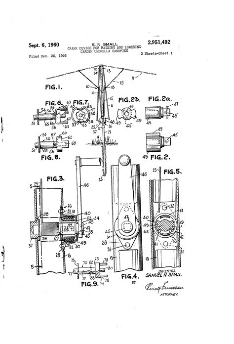 patent  crank device  raising  lowering garden umbrella canopies google