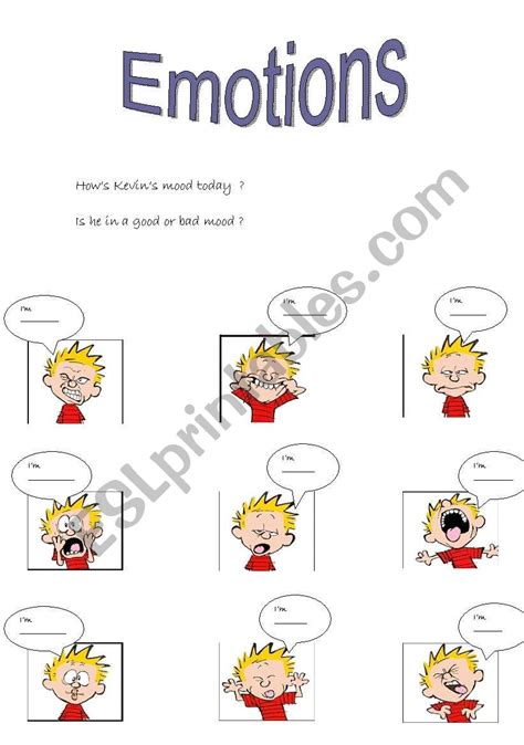 emotions esl worksheet  aline thais