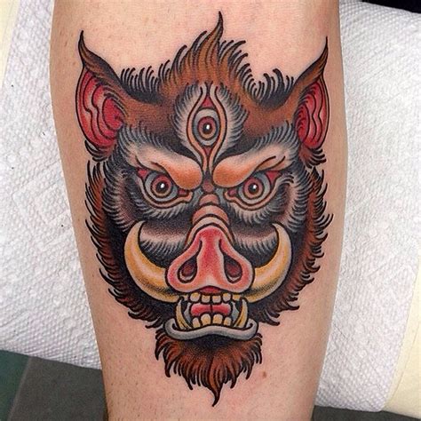 Wild Boar Head Tattoo