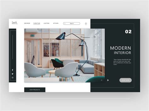 interior architecture website landing page design
