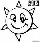 Sun Coloring Pages Sunny Print Colorings sketch template