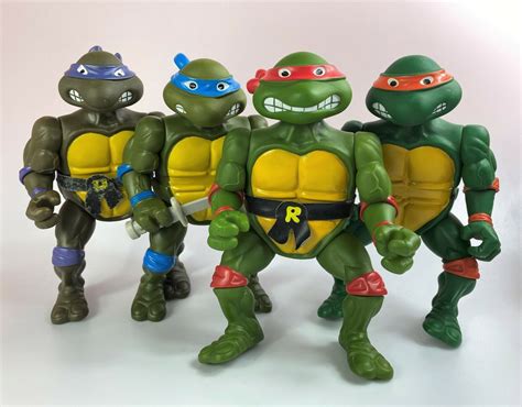 giant size tmnt ninja turtles  figures set  bootleg raph leo don