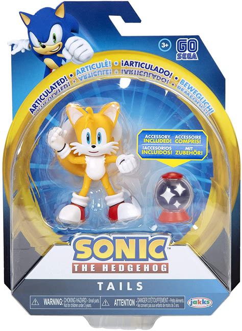 jakks pacific sonic  hedgehog basic wave  modern tails invincible item box  action figure
