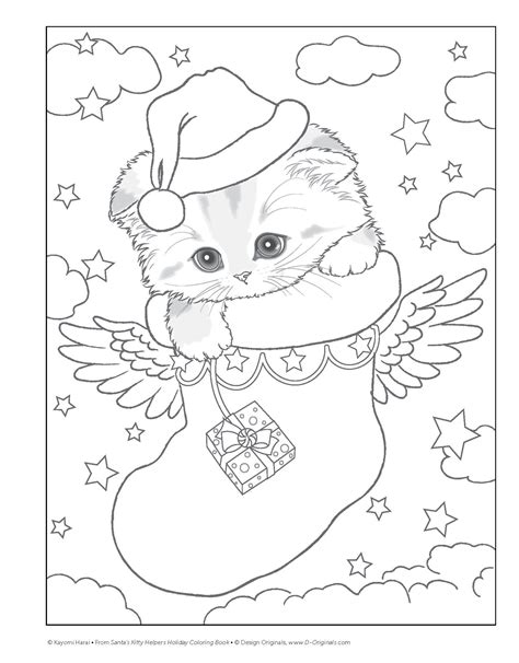 cat christmas coloring pages home design ideas