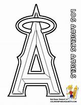 Coloring Angeles Los Angels Pages Baseball Logo Sheet Mlb League sketch template