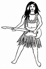 Hula Hawaiian Guitar Gypsy sketch template