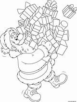 Noel Pere Cadeaux Pleins Noël Coloriages Kerst Kerstman Imprimé sketch template