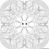 Mandala Butterfly Rainbow Color Version sketch template