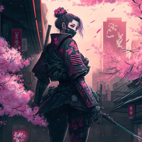 Women Ai 83 Women Ai Opensea In 2023 Samurai Art Cyberpunk Art