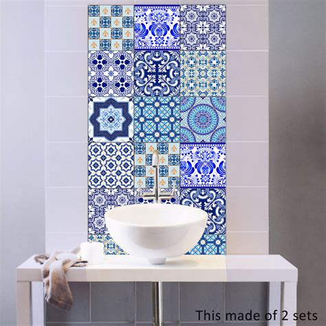 arrivals blue  white porcelain  adhesive wall art waterproof