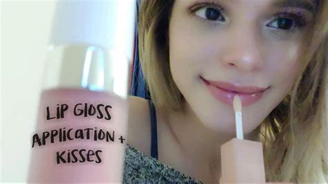 Asmr Lip Gloss Application Kisses Youtube