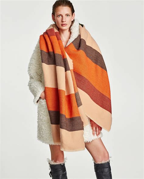 image   multicolored striped scarf  zara   wear  blanket