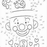 Clown Dots Connect Themed Games Draw Learning Printable Trumpet Writing Paper Coloring Pages sketch template