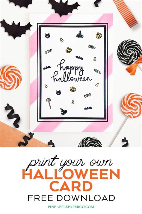 printable halloween card halloween cards pineapple paper
