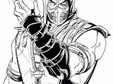 Mortal Kombat Coloring Pages Characters Papercraft Printable Papercrafts sketch template
