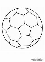 Soccer Ball Coloring Print Color sketch template