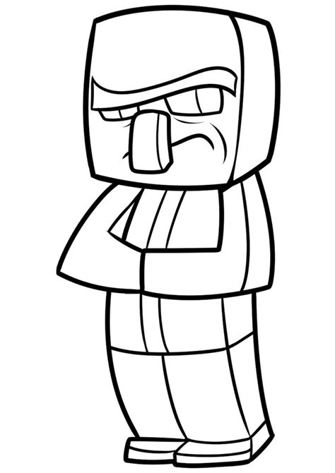 villager high quality  coloring   category minecraft