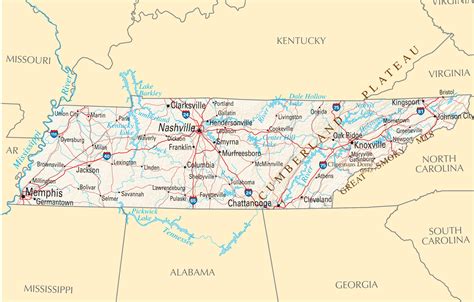tennessee state road map glossy poster picture photo city etsy