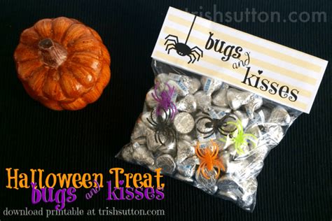 halloween treat bugs kisses  printable halloween treats
