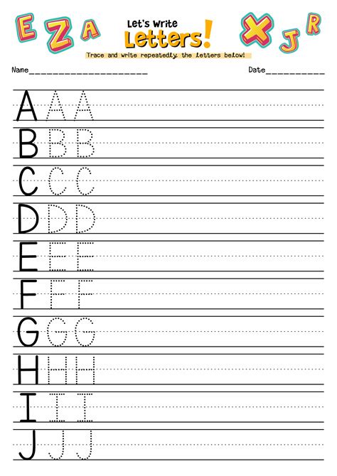 learn  write alphabet printable