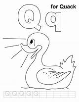 Coloring Letter Quack Pages Preschool Alphabet Clipart Practice Worksheets Kids Duck Clip Quacking Worksheet Cliparts Color Handwriting Sheets Printable Letters sketch template