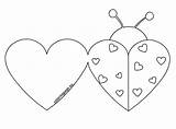 Valentines Ladybug sketch template